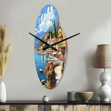 La Dolce Italian Beachside II - Asymmetric Metal Wall Clock